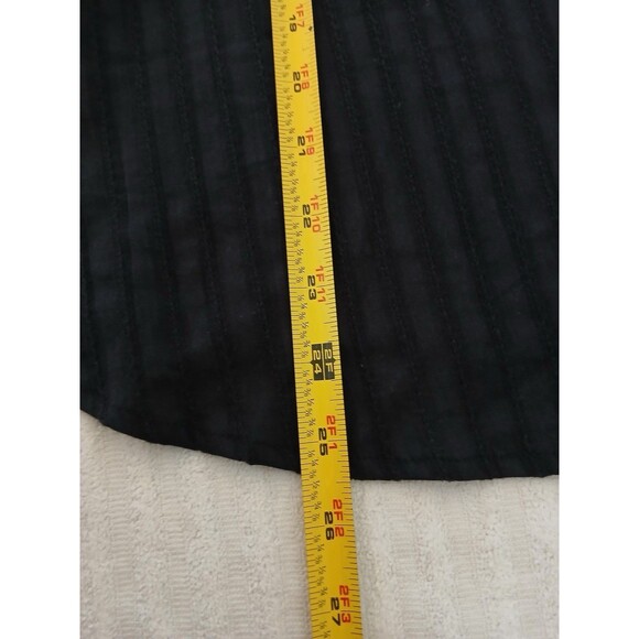 Pilcro | Anthropologie Black 1X Textured Button Front Blouse Ruffle Collar Boho - Picture 9 of 14